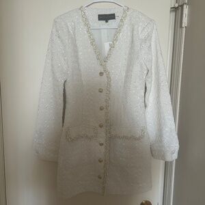 Endless Rose Tweed Long Sleeve Dress, size large